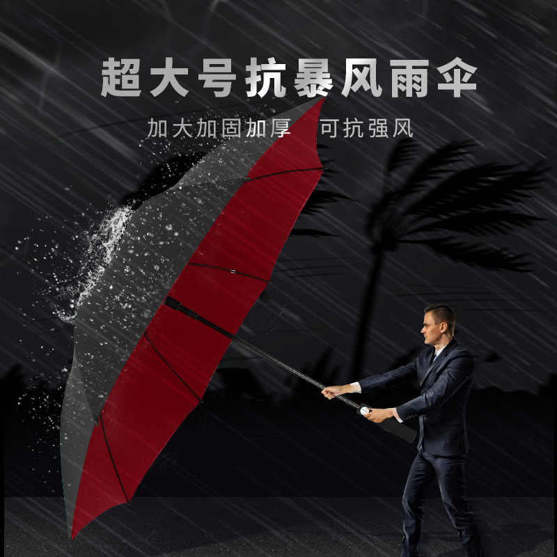 伞自动长柄伞高尔夫伞抗风男超大伞雨伞加大加厚三人暴雨专用大伞详情图3
