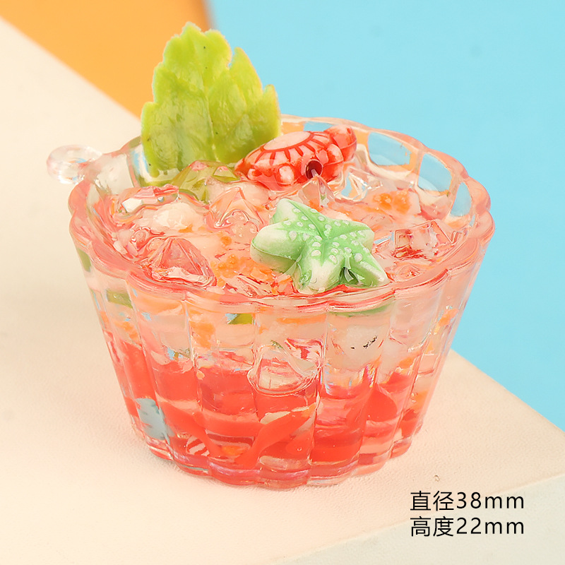 Three-dimensional creative luminous smoothie cups, diy food and play accessories, keychains, pendants, resin resin ornaments pic 9
