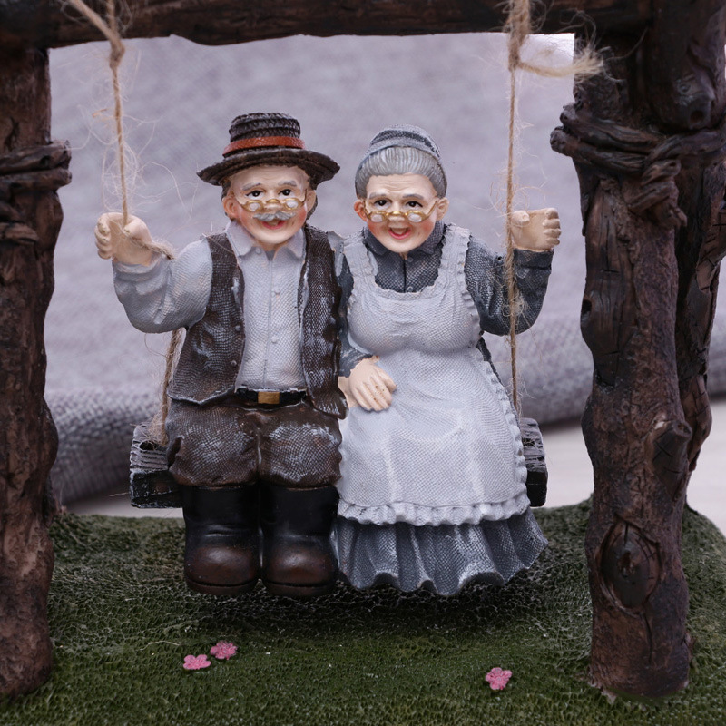 A Couple Of Old Man And Wife Together Accompanied By Grandparents Swing Wedding Valentine's Day Gift Application Scenario