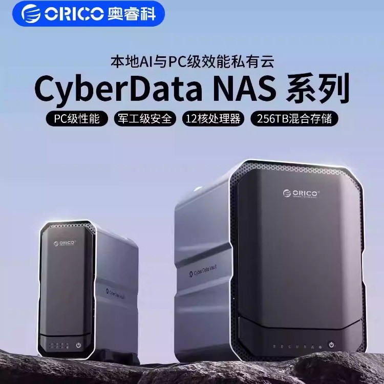 وتم تخزين البيانات الاحتياطية من حاسوب الشبكة NAS CF500 7 قرص حاسوبي من طراز Syberdata