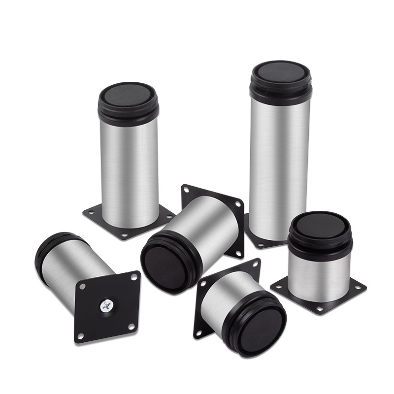 Left aluminum stainless steel thickened cabinet feet 10 cm adjustable furniture feet, coffee table and sofa support feet factory direct sales Item Picture