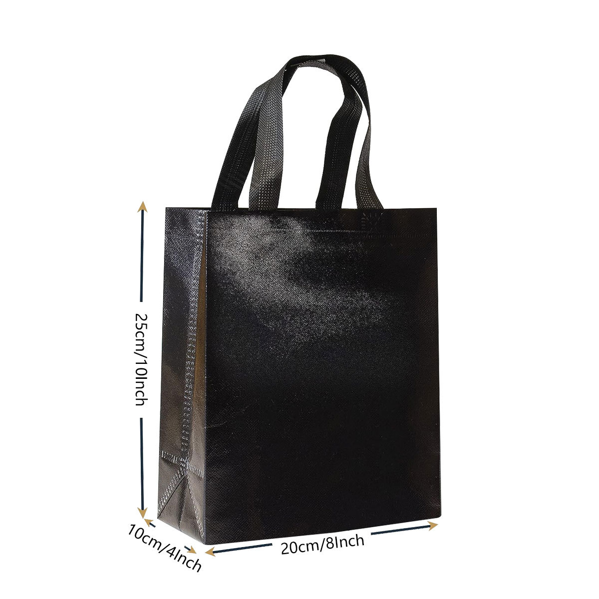 In-stock laser-coated aluminum-coated non-woven fabric bags, heat-pressed clothing shopping handbags, can be printed with LOGO, heat-pressed handbags Specification image