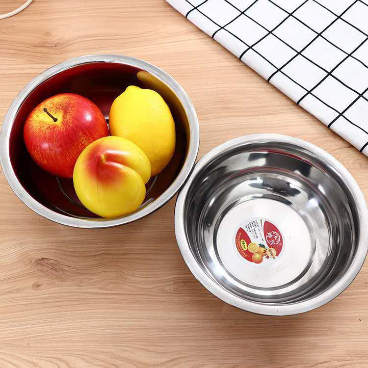 Factory stock thickened, flanged stainless steel soup basins of 18cm and 20cm, steel seasoning jars, flavor POTS, household soup basins wholesale