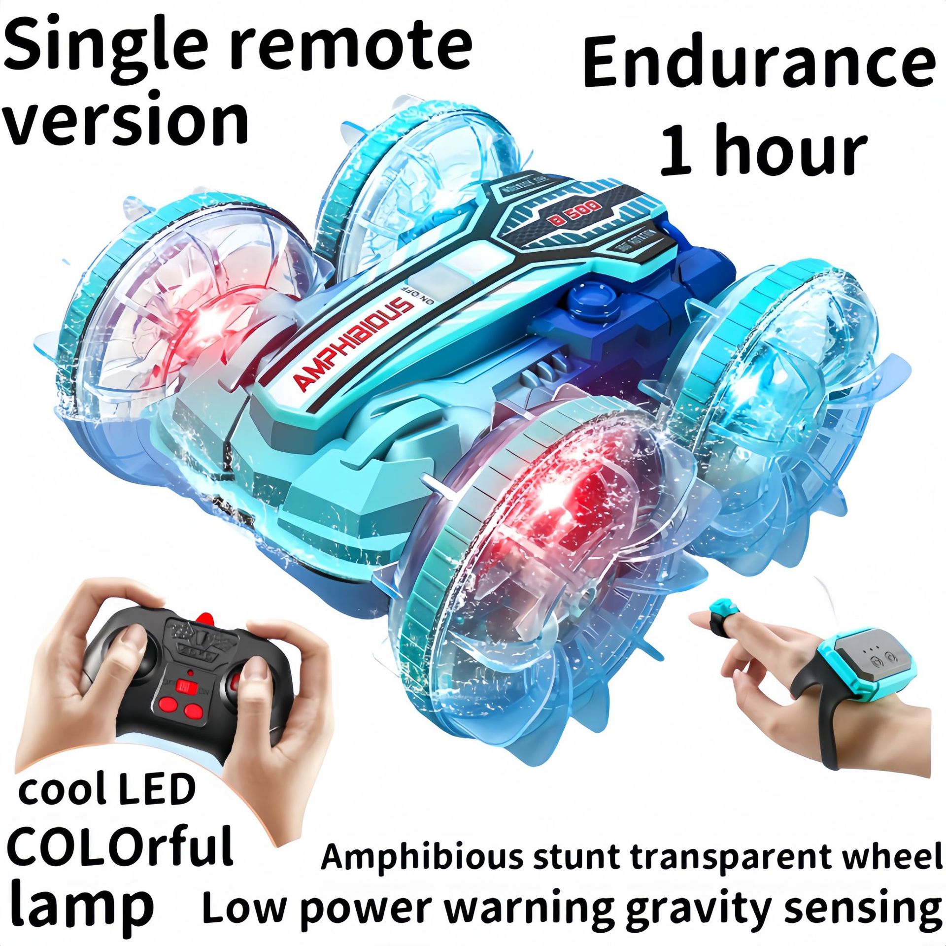 跨境热卖儿童遥控双面特技车充电款手势感应水陆两栖汽车玩具批发