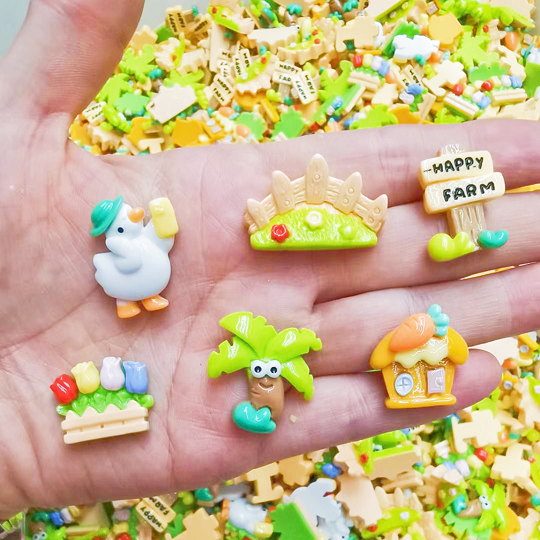 奶油胶diy树脂花园椰子树树脂小配件材料手工装饰发夹手机壳配件