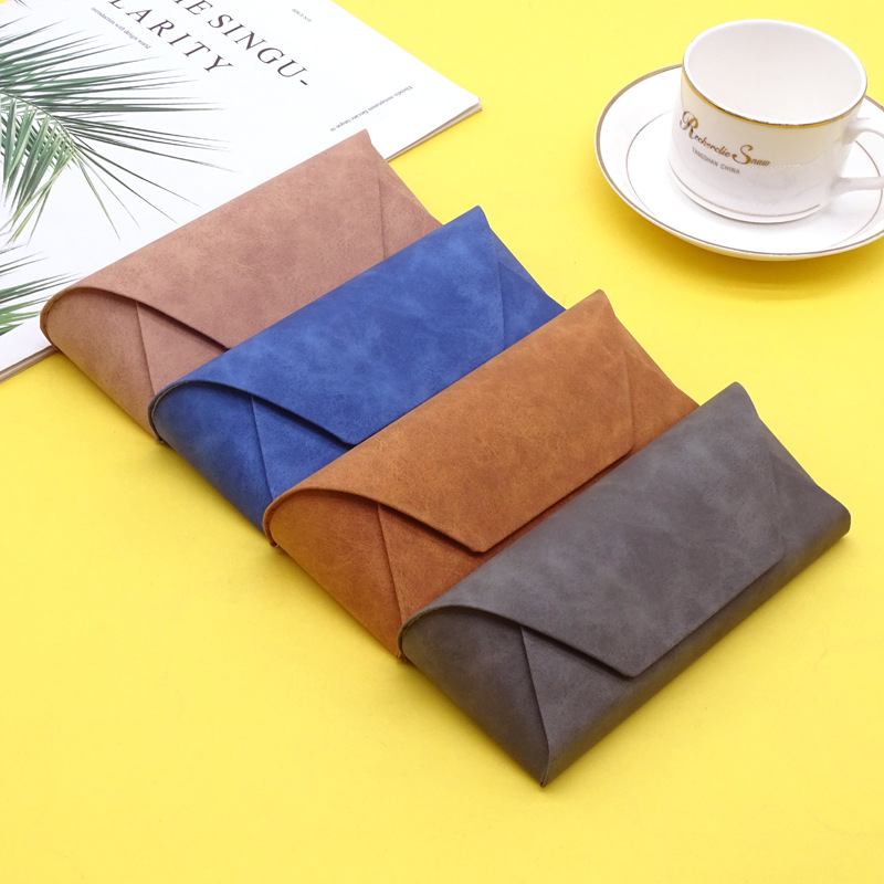 羊巴纹面料太阳镜墨镜盒 批发手工眼镜盒简约近视眼镜收纳盒