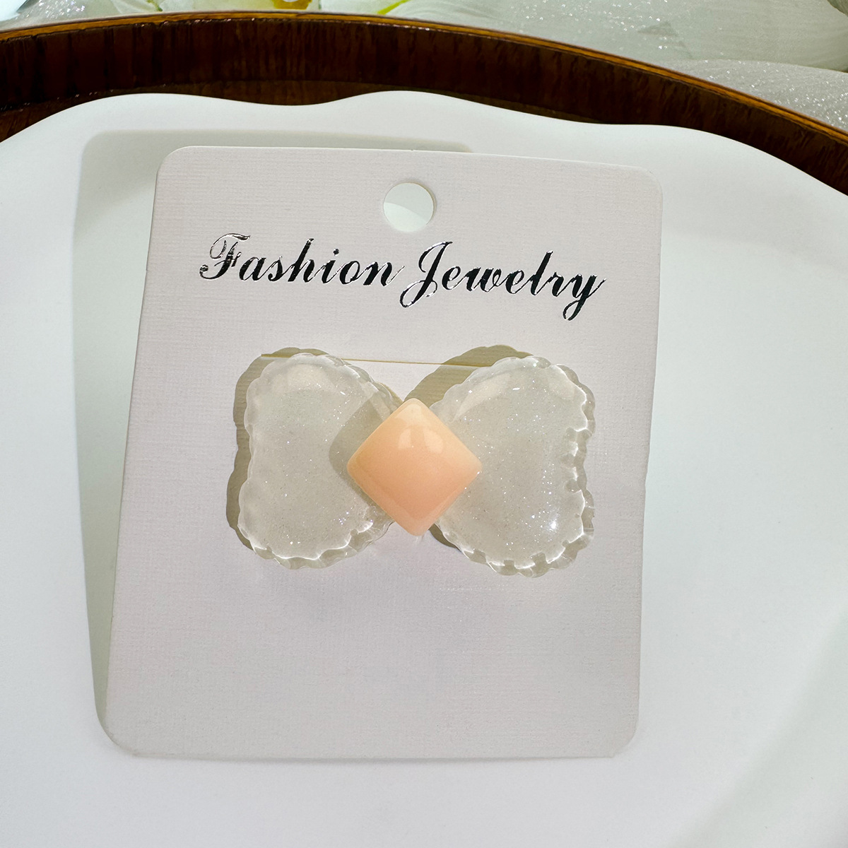 Dopamine Summer colorful ice-transparent bow square hair clips, fresh and sweet, girlish bangs side clips pic 10