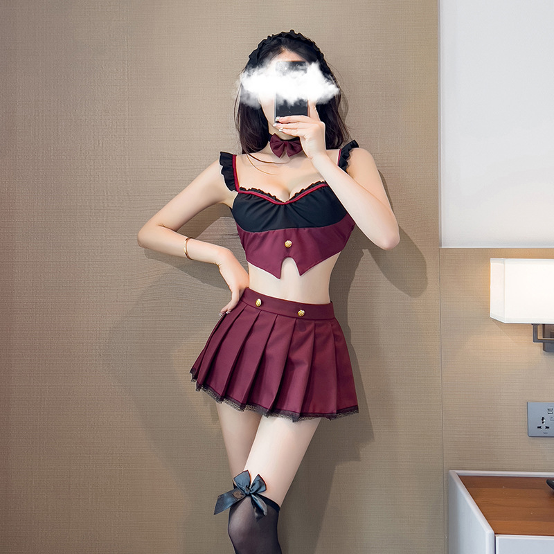 Sexy underwear sexy passion student suit uniform seduction pleated skirt pure desire role play full figure