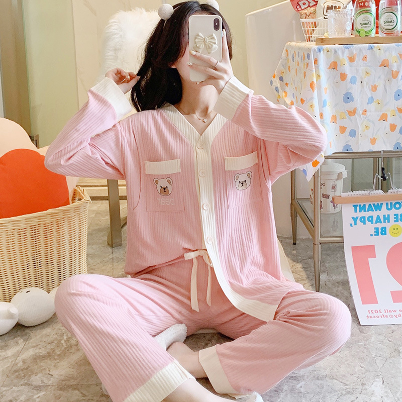 Kimono, maternity pajamas, summer thin lactation, pregnancy and postpartum care clothes, spring and autumn pure cotton postpartum women's home wear Specification image