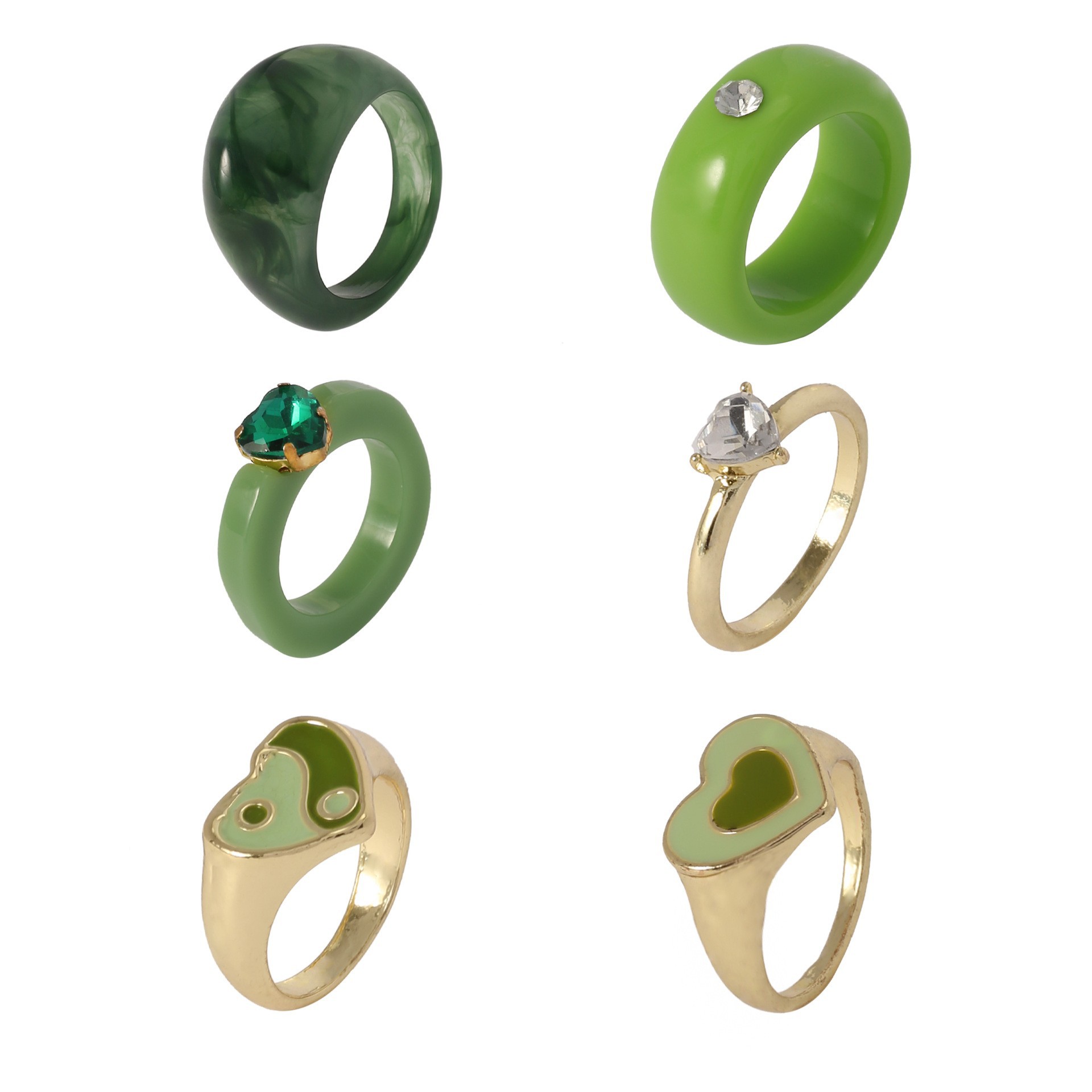 Wholesale of fashionable, retro acrylic resin rings, French niche design transparent rings for women's index fingers