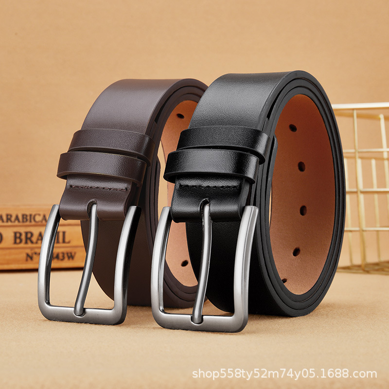 Men's imitation leather belt men's alloy needle buckle high-grade formal business casual style jeans belt a replacement