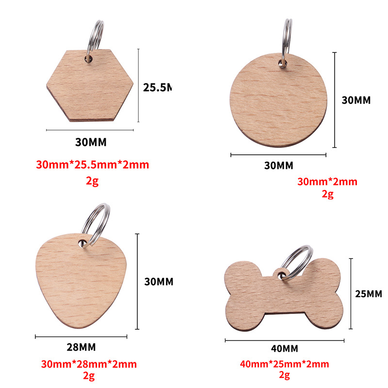Fabricante de etiquetas de perro de madera al por mayor láseres en blanco pet cat listing etiquetas de madera semiacabadas laser marking processing details Picture