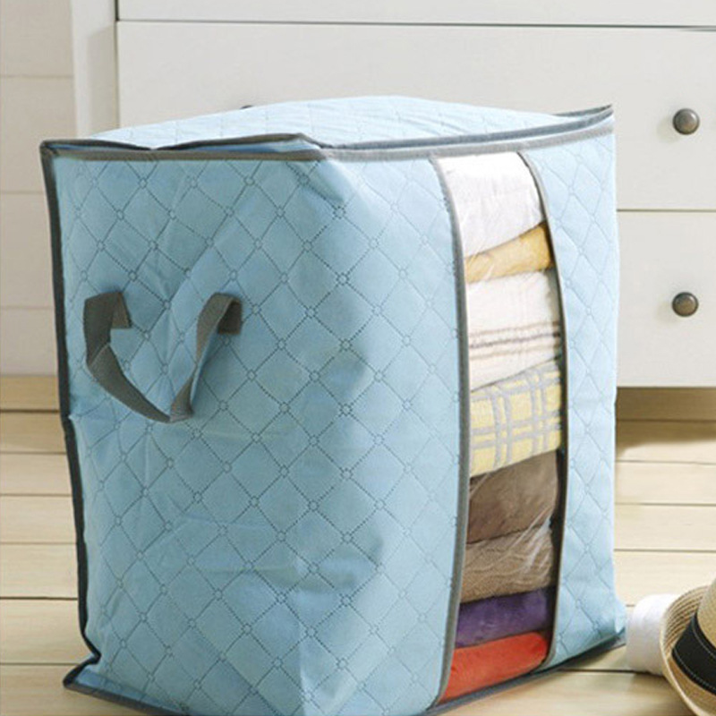 小号多彩竹炭无纺布被子收纳袋装衣服的袋子衣物防尘袋可视整理袋