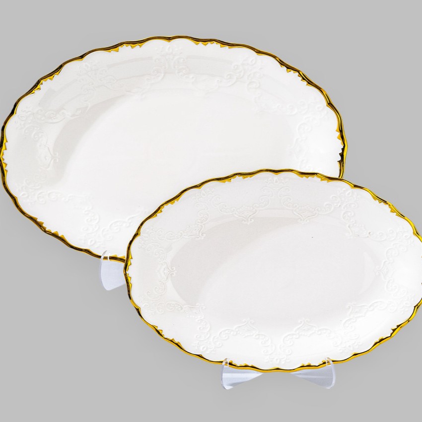 Wholesale of light luxury ceramic tableware sets, high-end gold-plated plates with gold edges Application Scenario