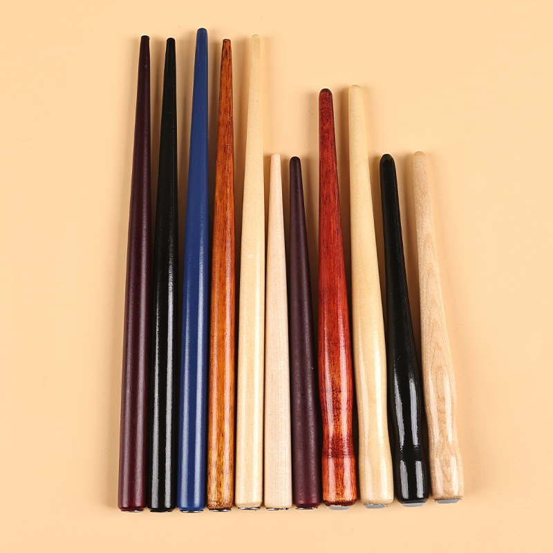New dip pen solid wood stick art English calligraphy comic pen set with interchangeable pen tips, wooden stick handmade pen wholesale details Picture