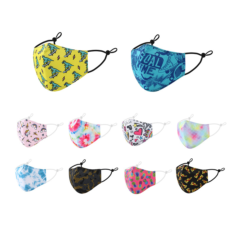 Cross-border warm cotton cloth, warm water, dust and windproof, 3D interchangeable filter, spot fashion children's masks details Picture