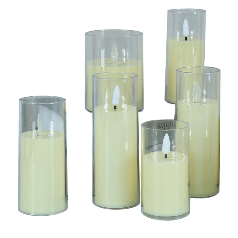 Simulated swing LED electronic candles, acrylic glass cups, Christmas, birthday, wedding atmosphere decoration, candle lights Item Picture
