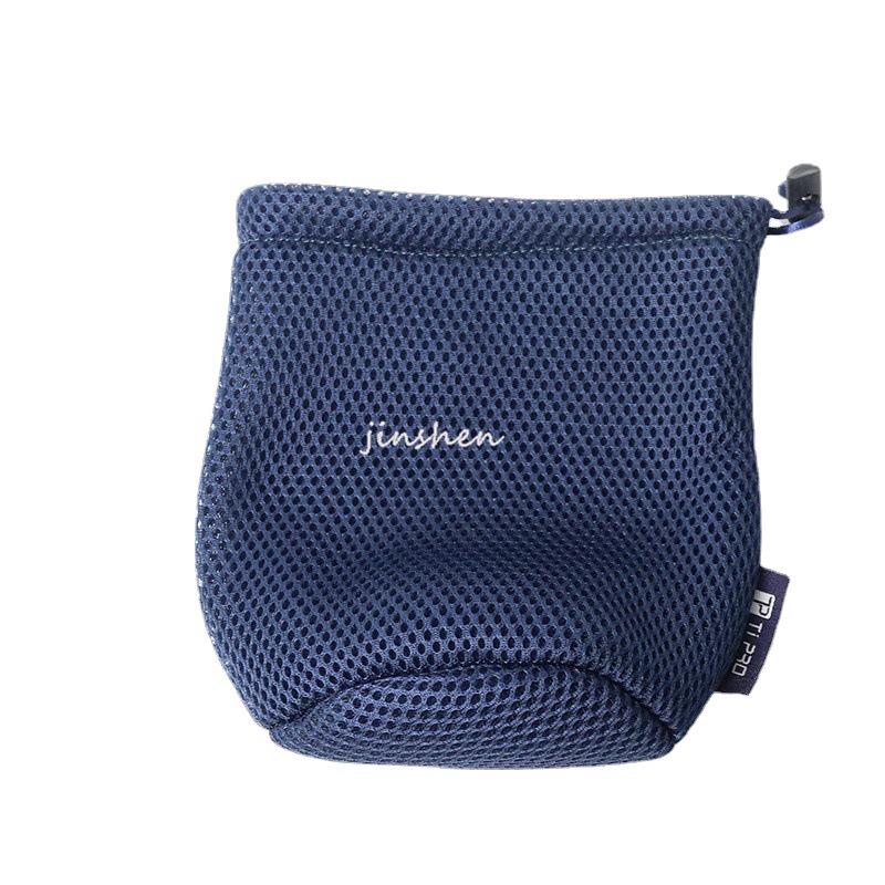 Hot-selling round-bottom mesh audio bag with drawstring and drawstring opening sandwich mesh small cloth bag, earphone storage mesh cloth bag manufacturer Item Picture