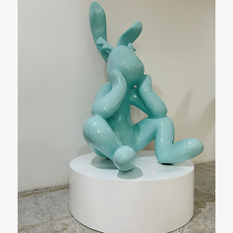 Modern Simple Electroplating Cartoon Thinking Rabbit Decoration Model Room Sales Office Living Room Study Creative Decoration Specification drawing
