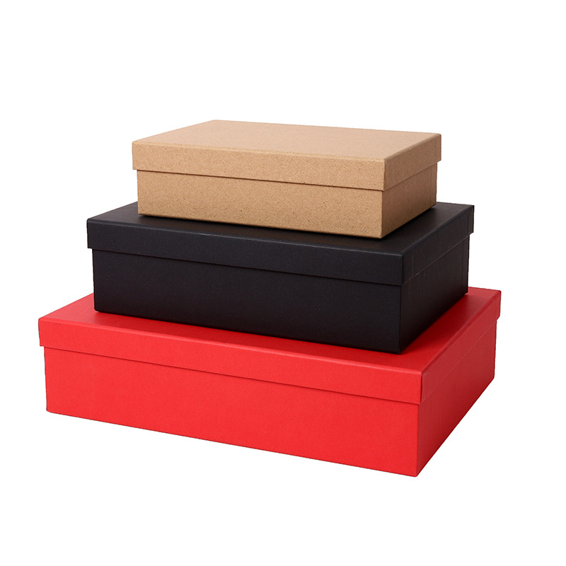 Wedding souvenir gift box, black and red gift box, large kraft paper box, top and bottom cover, monkey head packaging box, gift box Item Picture