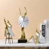 Nordic modern minimalist creative abstract figure ballet resin handicrafts, living room bookcase decorative art ornaments details Picture