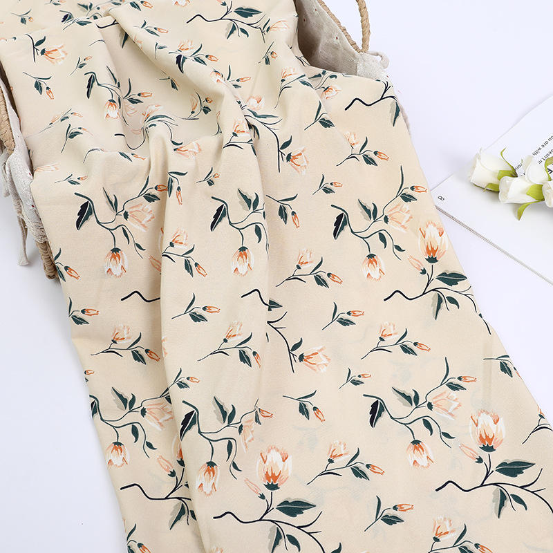 Four-sided elastic floral print fabric, beach pants, printed polyester fabric, fashionable dress fabric 100D four-sided elastic Specification image