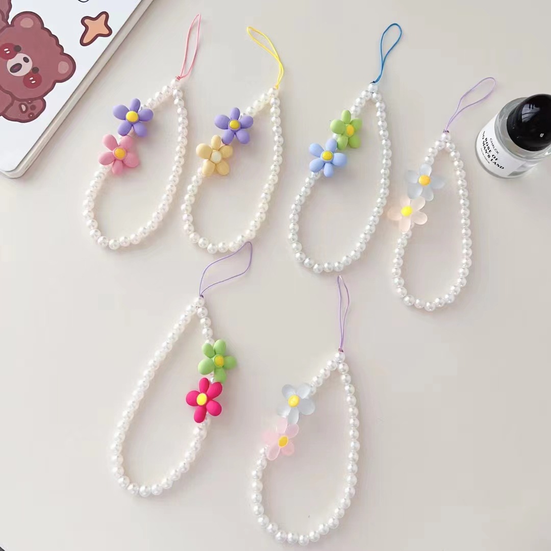 Foreign Trade Supply Summer Fresh Pearl Mobile Phone Chain Beaded Universal Mobile Phone Shell Lange Ins Female Anti-Drop Chain Specification drawing