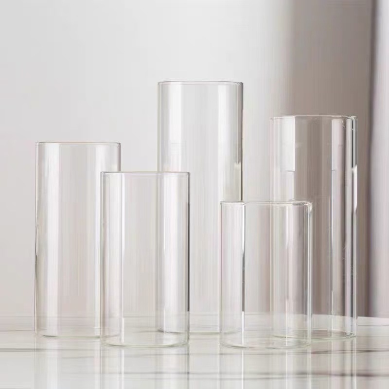 High borosilicate glass candle cups, transparent European candlestick ornaments, cork-sealed scented wedding decorative candles