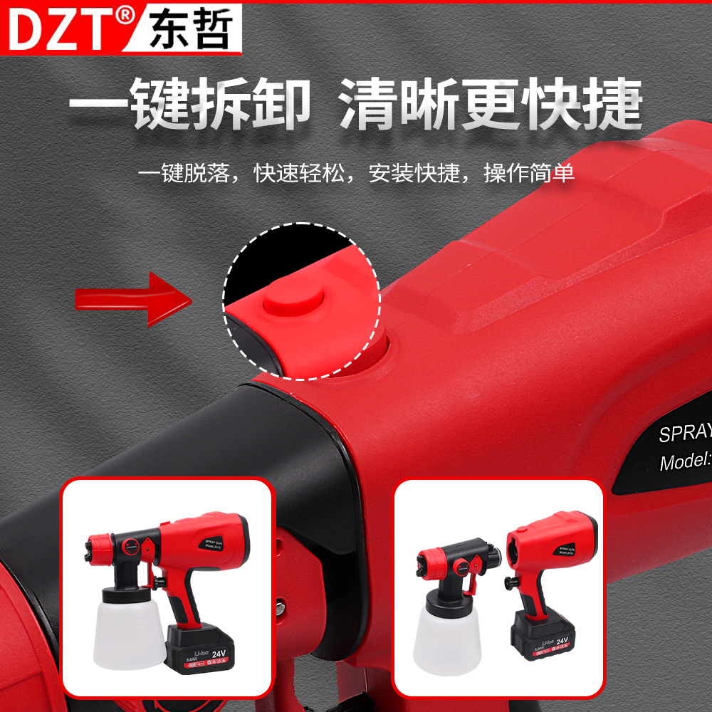 Red lithium battery spray gun, electric detachable spray painting, Makita interface small household automatic spray gun Application Scenario