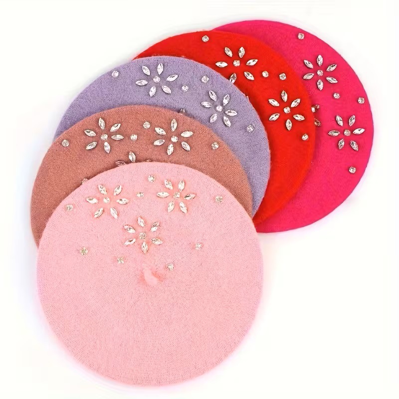 帽子/防晒帽/秋冬女兔毛帽/贝雷帽/100%羊毛贝雷帽细节图