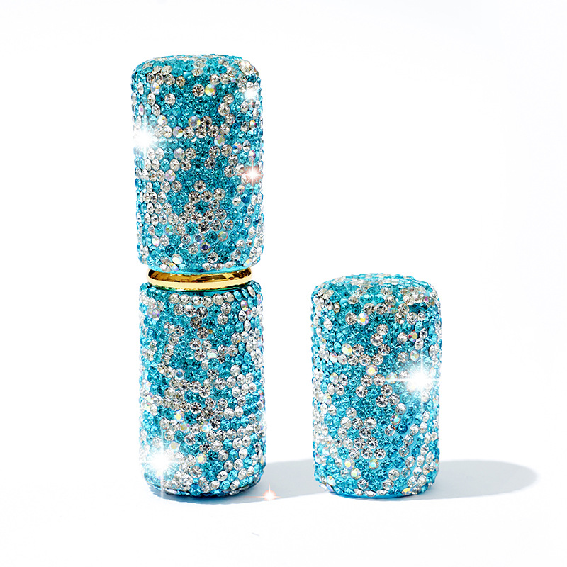 Wholesale of 10ml vacuum-pressed sample bottles for diamond-encrusted perfume, mini spray bottles for makeup and travel details Picture