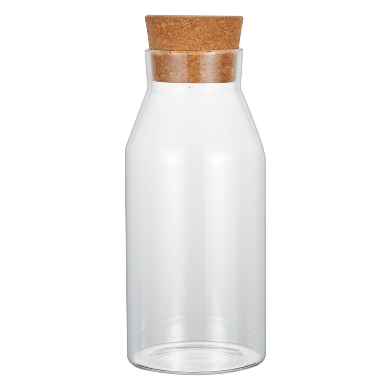 Wholesale Transparent Glass Sealed Jar Household Tea Grain Storage Bottle Cork Glass Storage Jar Item Picture