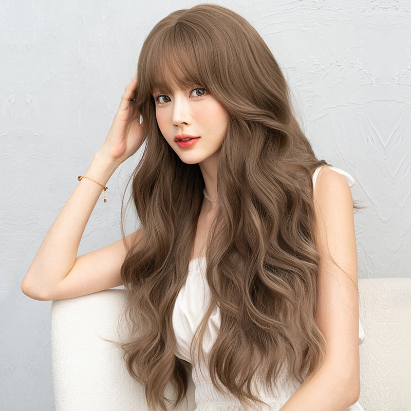 厂家批发假发女长发波浪卷发整顶全头套式时尚套头蓬松自然长卷发 Specification image