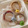Cute cartoon monster hair tie for girls, double ponytails without hair bands, funny little leather covers, rubber bands and hair ties Specification image