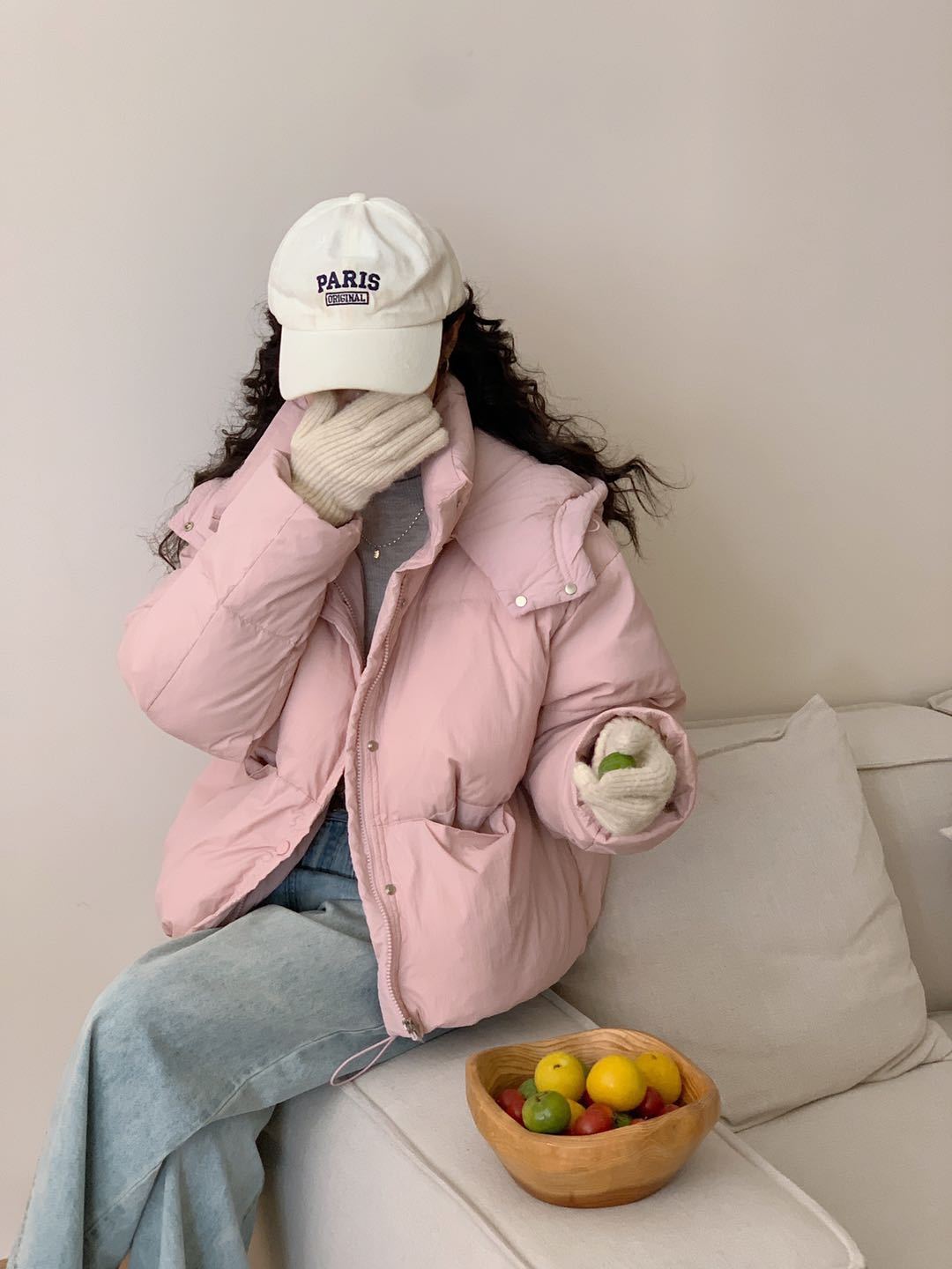 2025冬季羽绒服女短款韩系百搭纯色连帽小个宽松保暖面包服多巴胺详情26