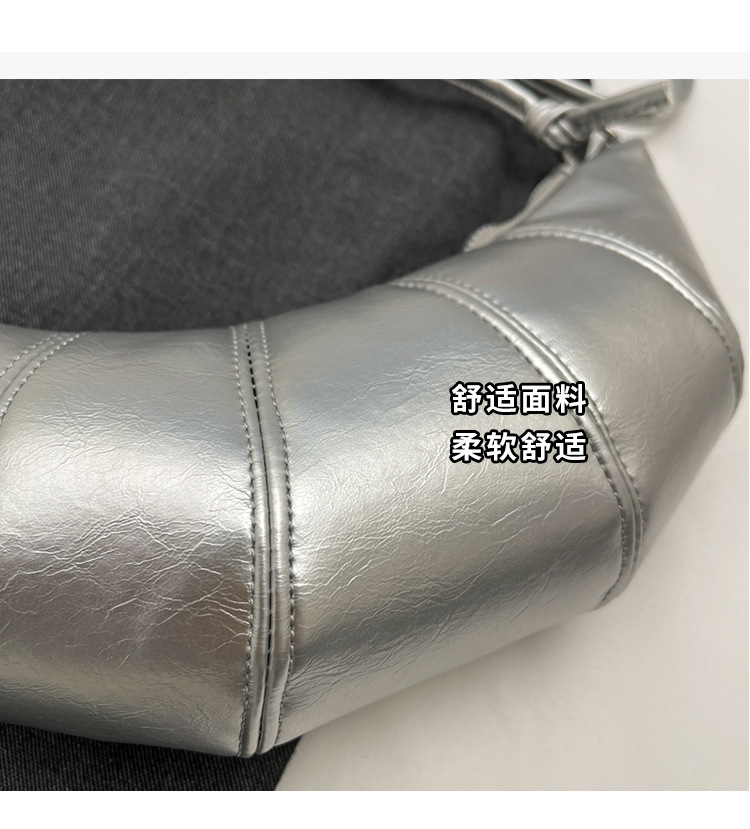 跨境外贸牛角包女包新款潮简约时尚斜挎饺子包百搭单肩箱包皮具男士手提包详情6