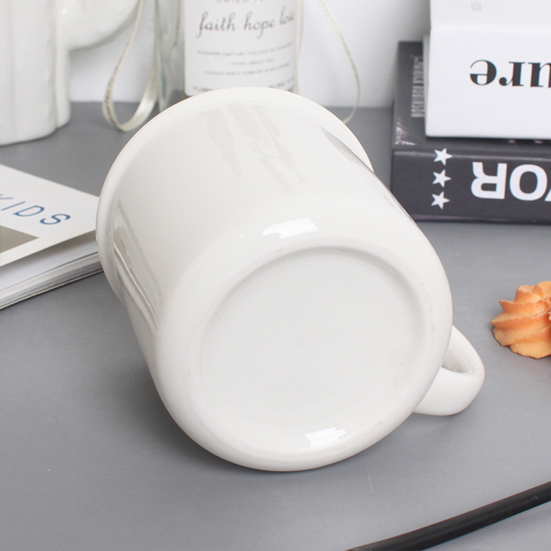 Manufacturers Directly Supply Pure White Ceramic Mug Water Cup Coffee Cup Tea Cup Simple Ceramic Cup Support Logo Printing Specification drawing