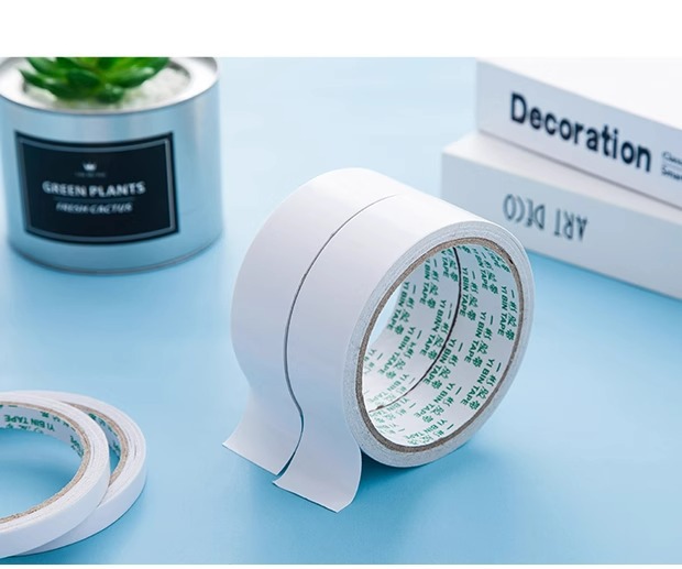 双面胶白色纸胶带强力不留痕小胶纸文具胶带胶带纸可手撕粘胶批发详情3