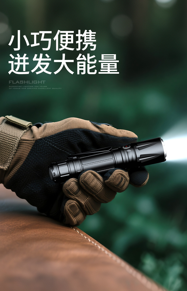Customized new fixed-focus edc flashlight from Shenhuo, made of aluminum alloy, waterproof, high-power LED portable waist clip flashlight pic 7