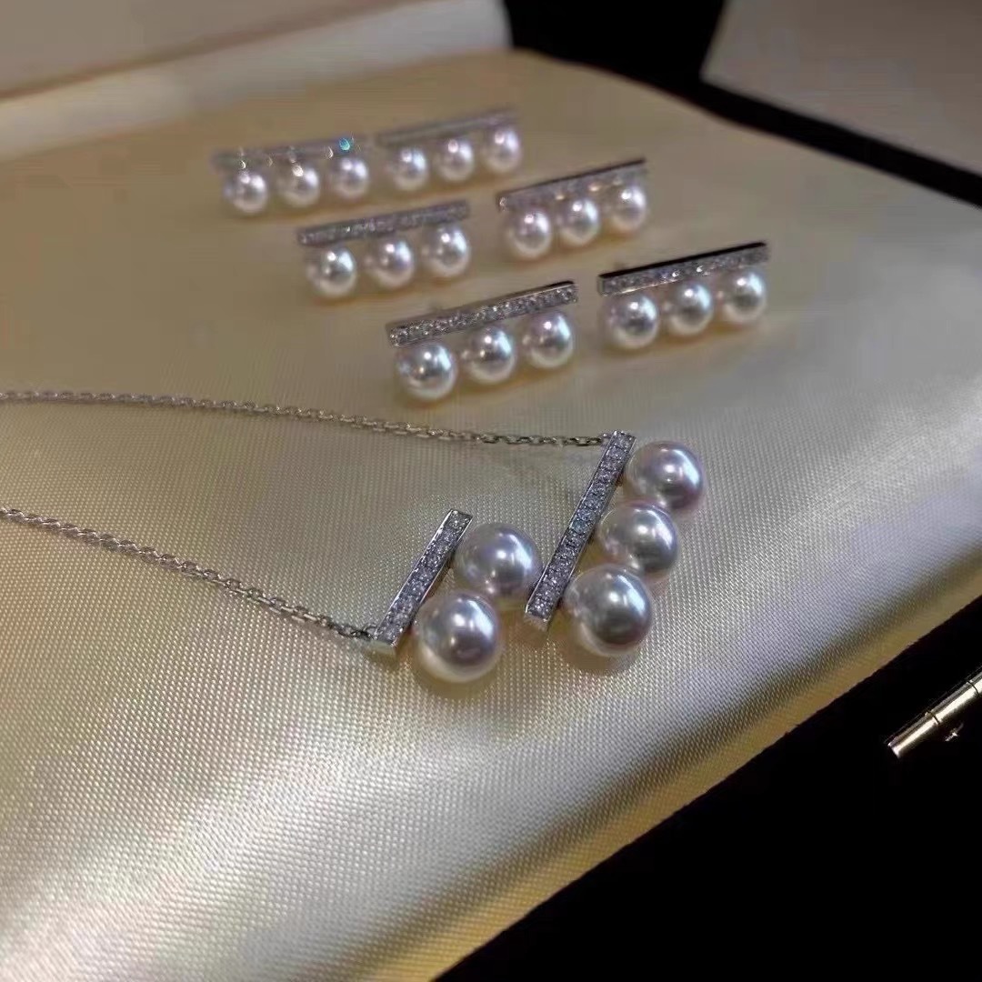 14k gold-plated copper with real gold balanced five-pearl freshwater pearl empty stand necklace color retention diy handcrafted accessory