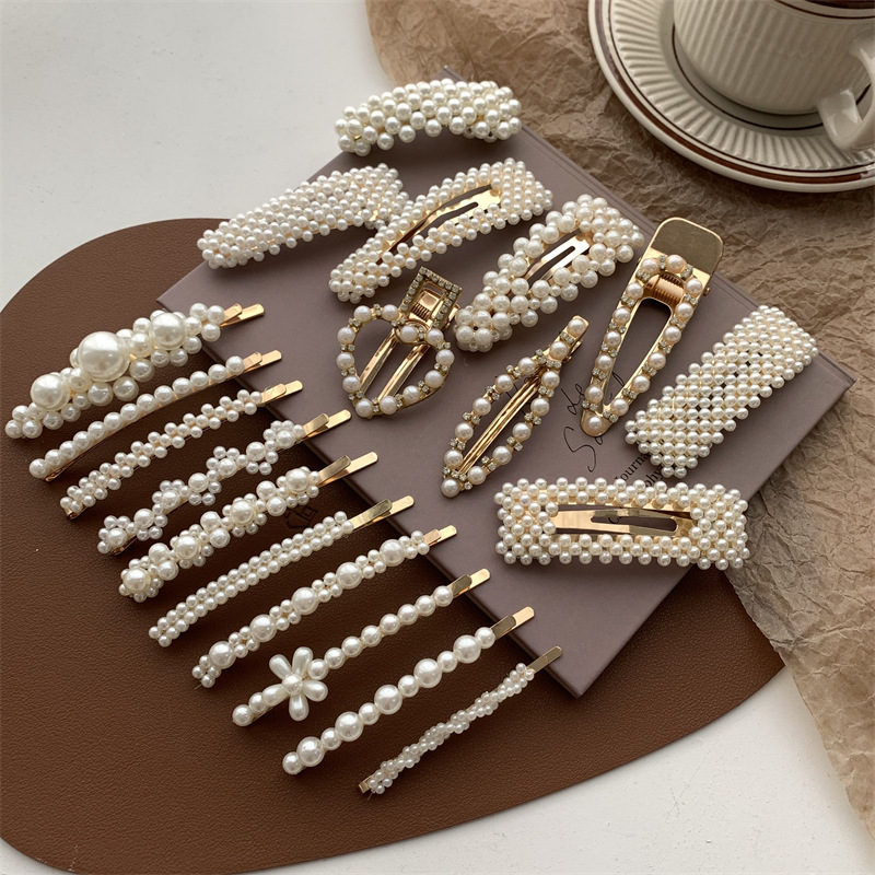 Pearl hair clips, bangs, forehead hair clippers, bb clips, popular one-line hair clips, 2022 new style clip headwear