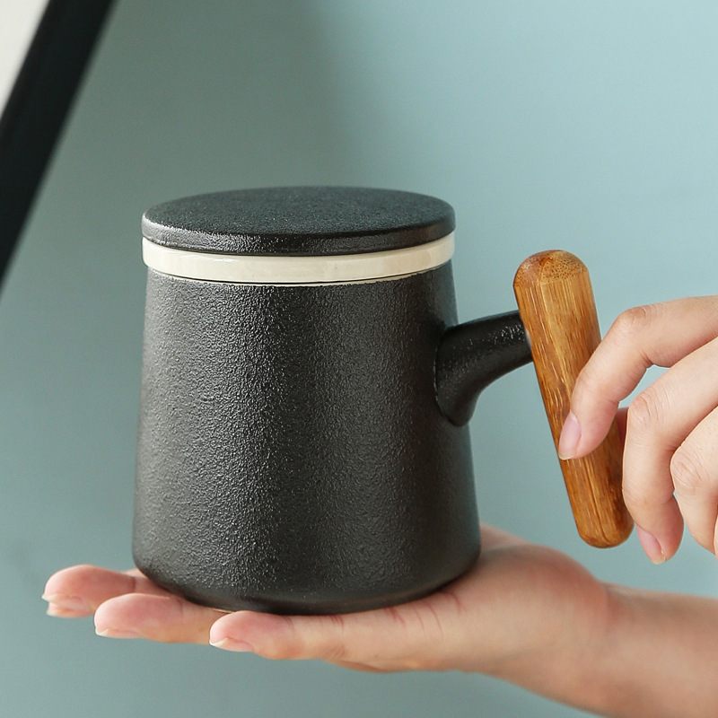 Tea Separation Tea Cup Large Capacity Men's And Women's Ceramic Cups Engraved Mug With Cover Cup Printing Logo Application Scenario