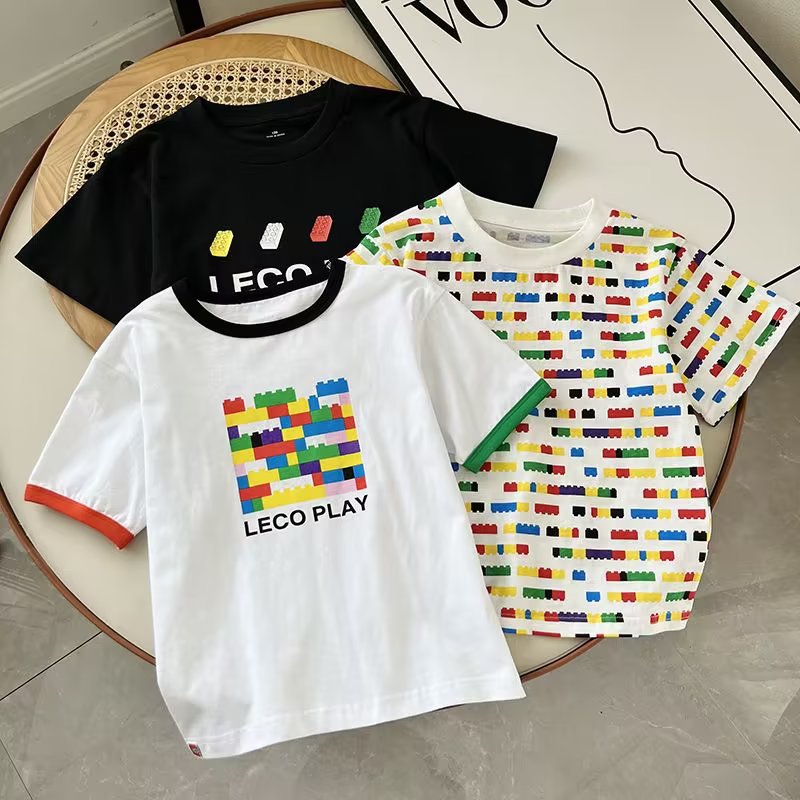Youjia Children's Clothing/Boys/Girls Cartoon Printed T-shirt Short Sleeve Lego 457757/457758/457756 full figure