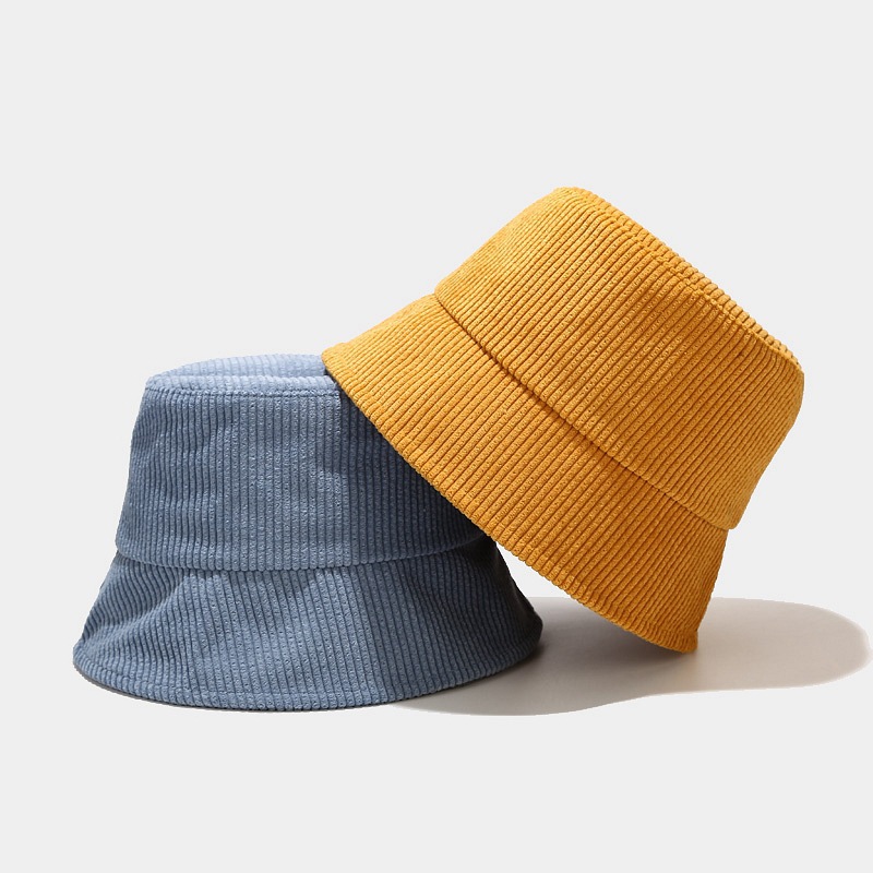 Corduroy Fisherman Hat Printed Embroidery Men's And Women's Outdoor Sunblock Advertising Hat Japanese Basin Hat Hip Hop Hat details Picture