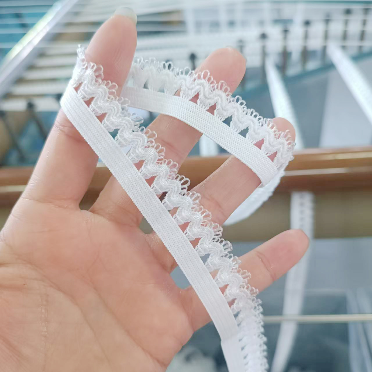 1.8CM crocheted semi-hollowed-out bud edge tape, DIY handcrafted decorative clothing and underwear accessories, can be dyed