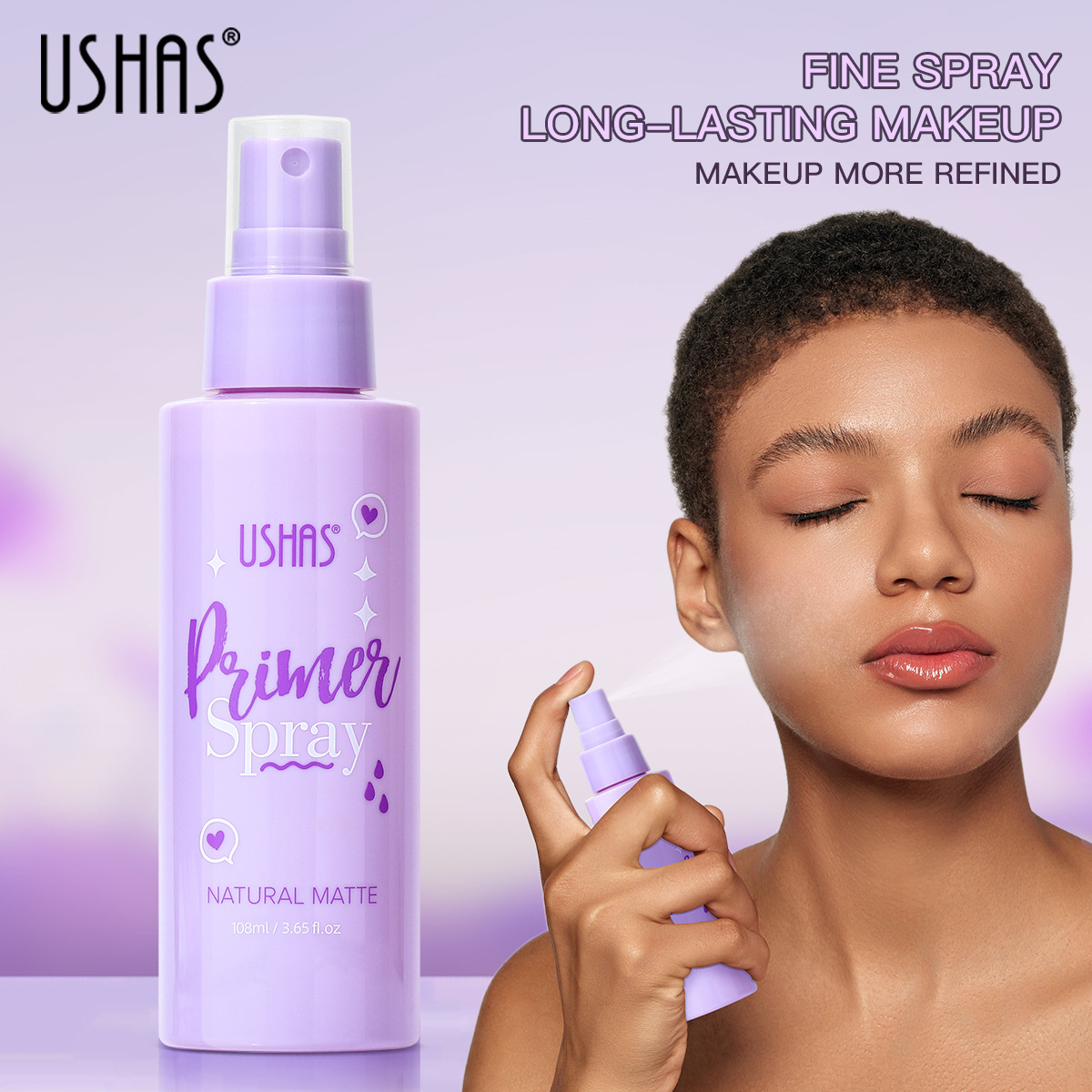 USHAS cross-border in-stock hot sales primer water is waterproof, sweat-proof, long-lasting, does not smudge, moisturizes, controls oil, and provides beauty isolation