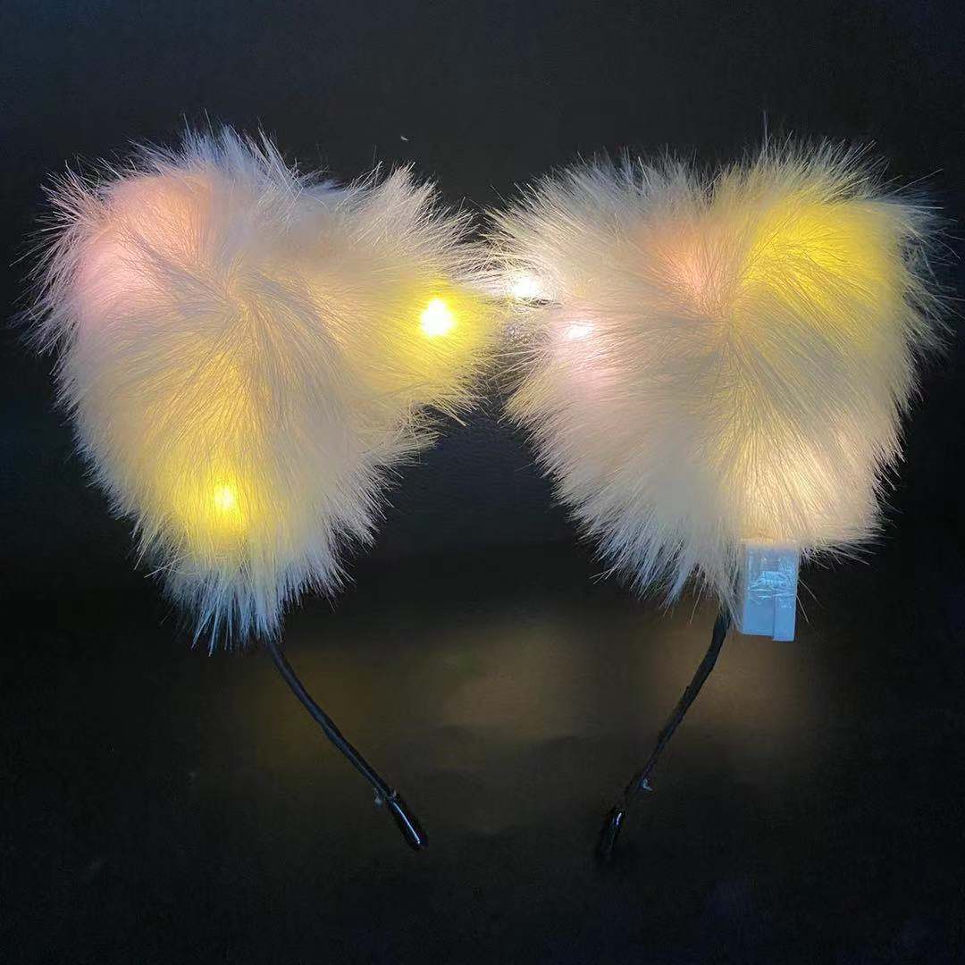 Japanese cute plush Light up bell Fox ears Fox Ears accessories Light up cat ears headband full figure