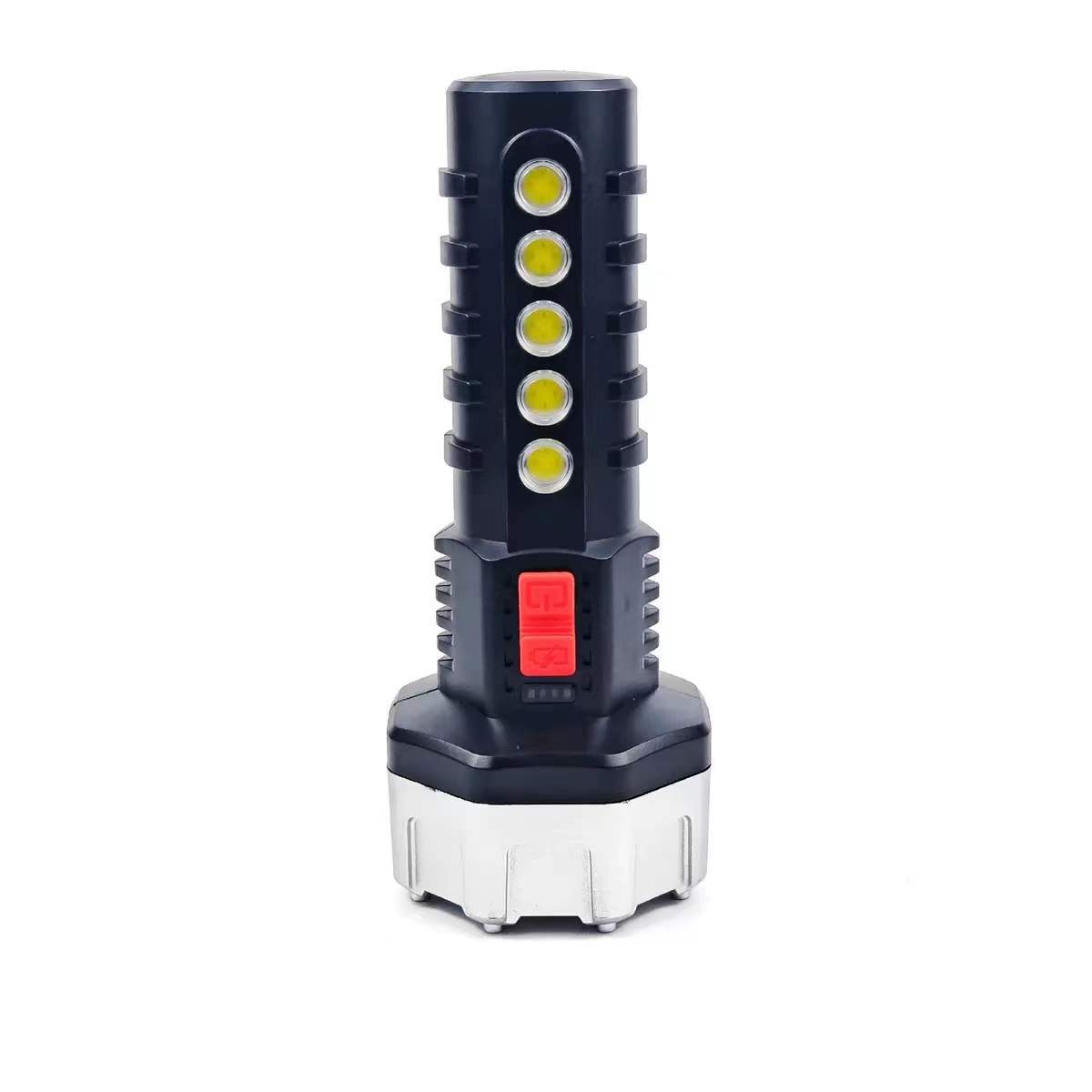New high-intensity flashlight, 11-lamp LED high beam, USB charging COB side light, portable battery level display searchlight details Picture