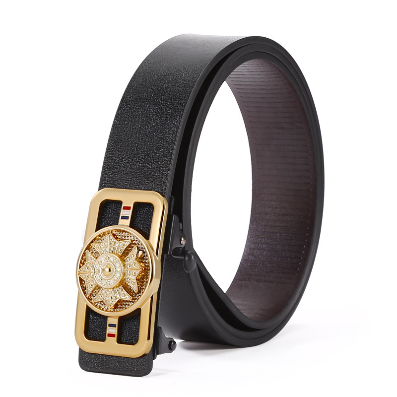 Cross-Border Men's Automatic Toothless Buckle Inside Wear Belt Tiktok Live Burst Casual Everything To Run Pants Belt Application Scenario