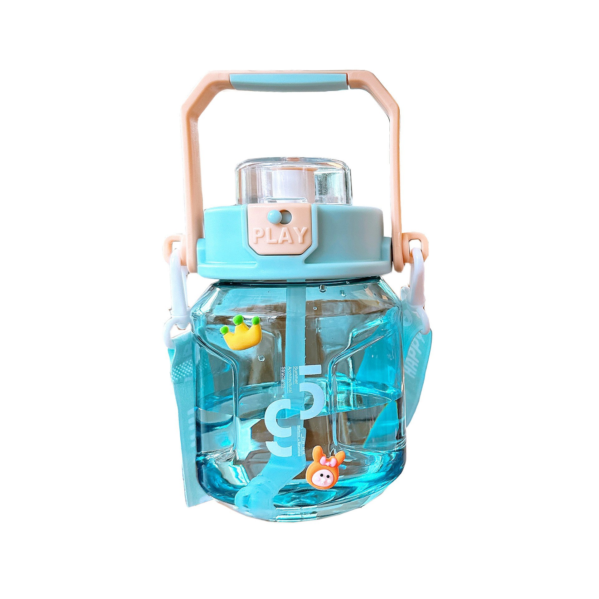 Creative Portable Water Cup Summer Simple Large Capacity Sippy Cup Can Carry Outdoor Student Cups Portable Plastic Cups Item Picture